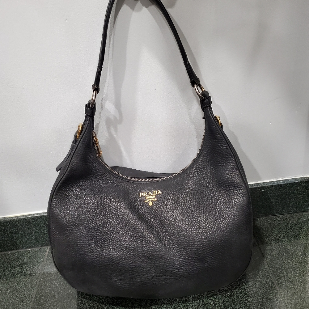 Prada Milano black leather handbag
